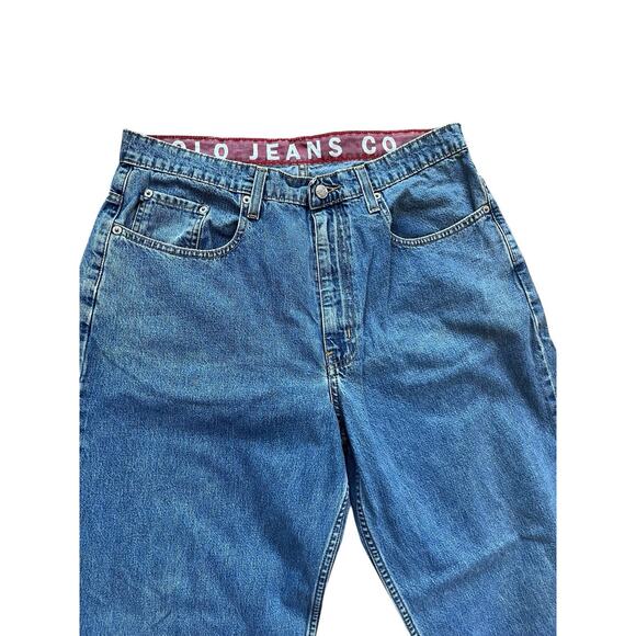 Vtg Ralph Lauren Polo Jeans Company 33x30 Y2K Blue Denim Pants Mens Banner - Picture 8 of 11